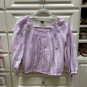 Cecilie lavender/white long sleeve top